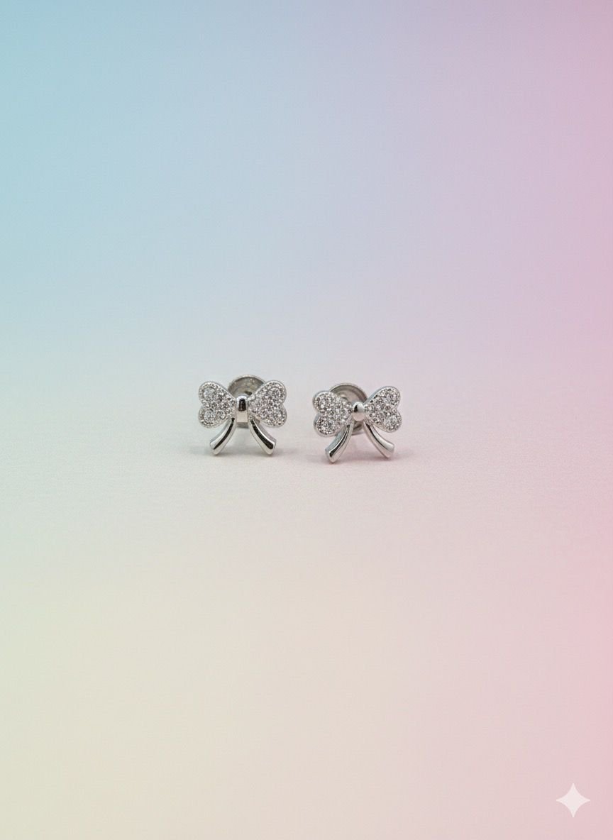 92.5 silver Bow studs